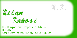 milan kaposi business card